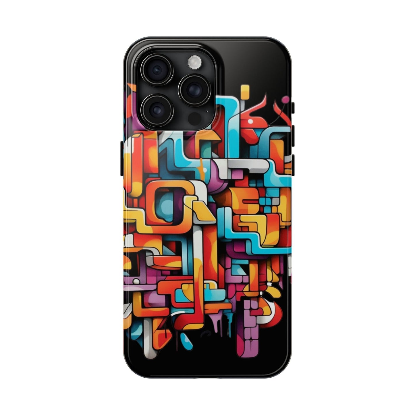 Black Tough Phone Cases - Graffiti Design - JennyCool