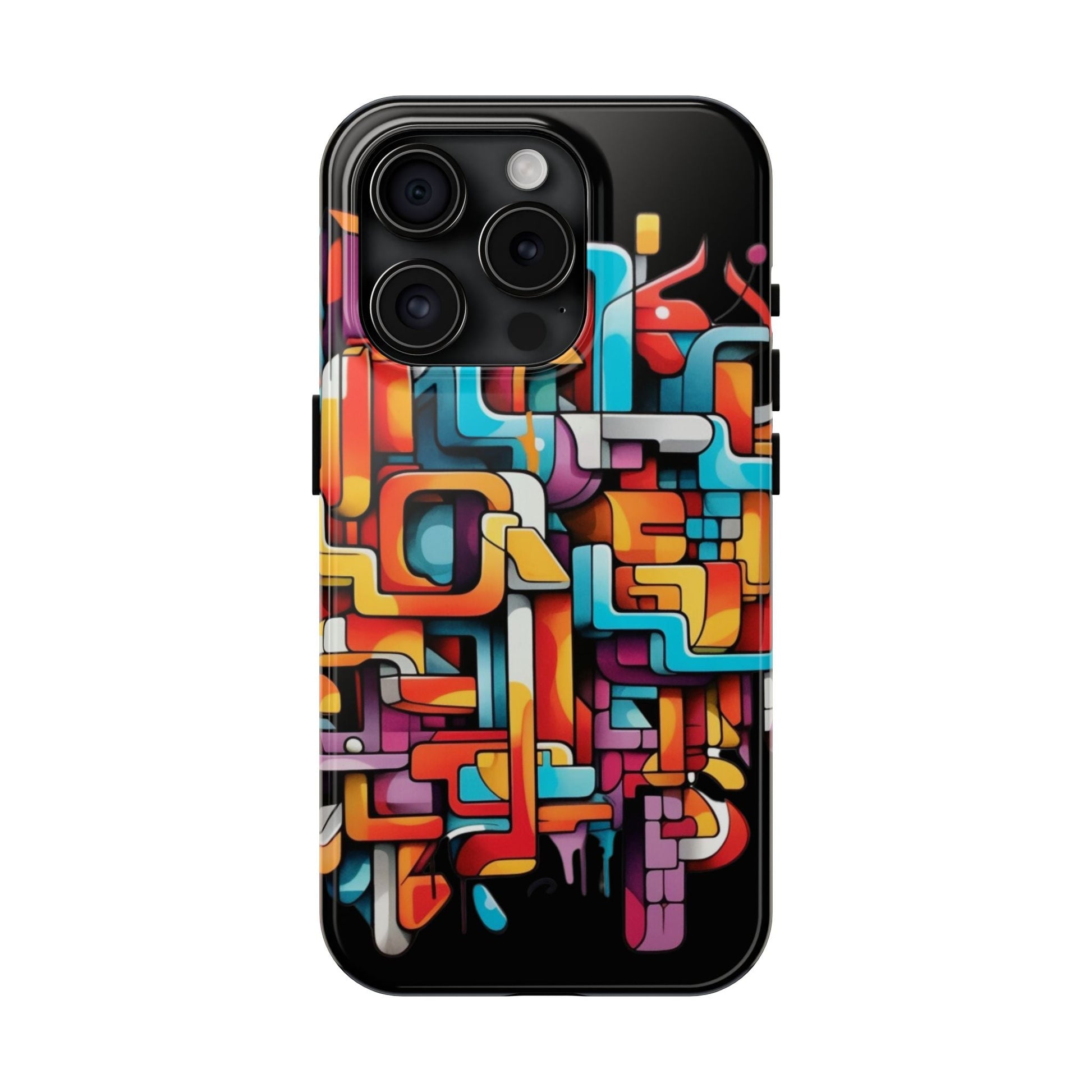 Black Tough Phone Cases - Graffiti Design - JennyCool