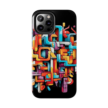 Black Tough Phone Cases - Graffiti Design - JennyCool