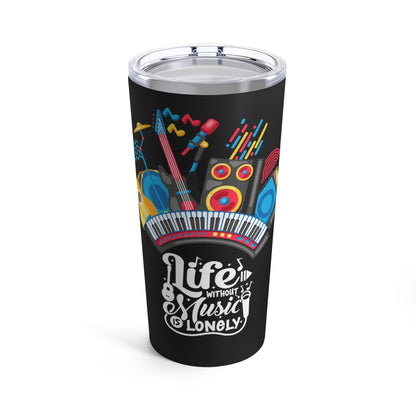 Black Tumbler for Music Lovers 20oz - JennyCool