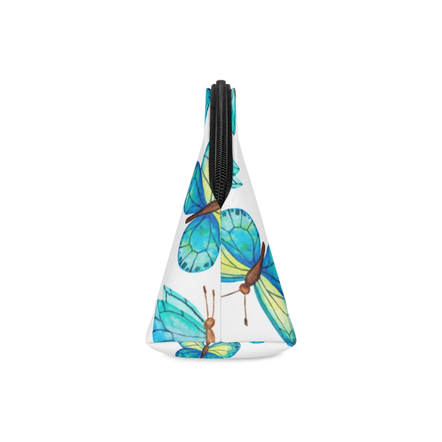 Blue Butterfly Makeup Bag — Floral Cosmetic Pouch for Women & Girls - JennyCool
