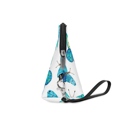 Blue Butterfly Makeup Bag — Floral Cosmetic Pouch for Women & Girls - JennyCool
