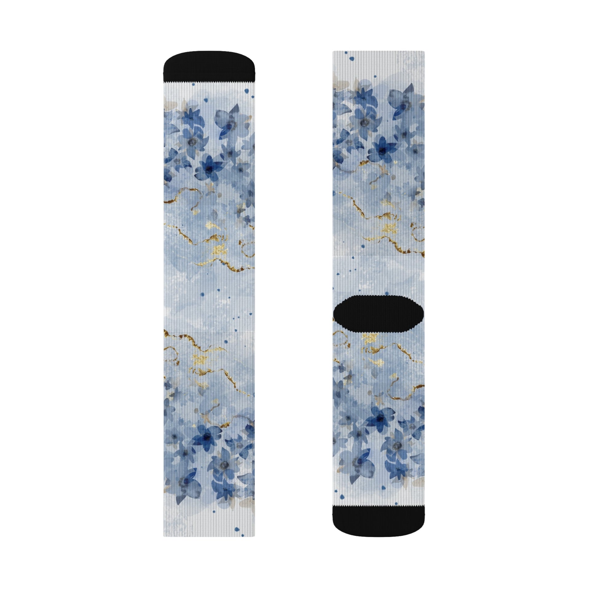 Blue Floral Socks - Sublimation - JennyCool