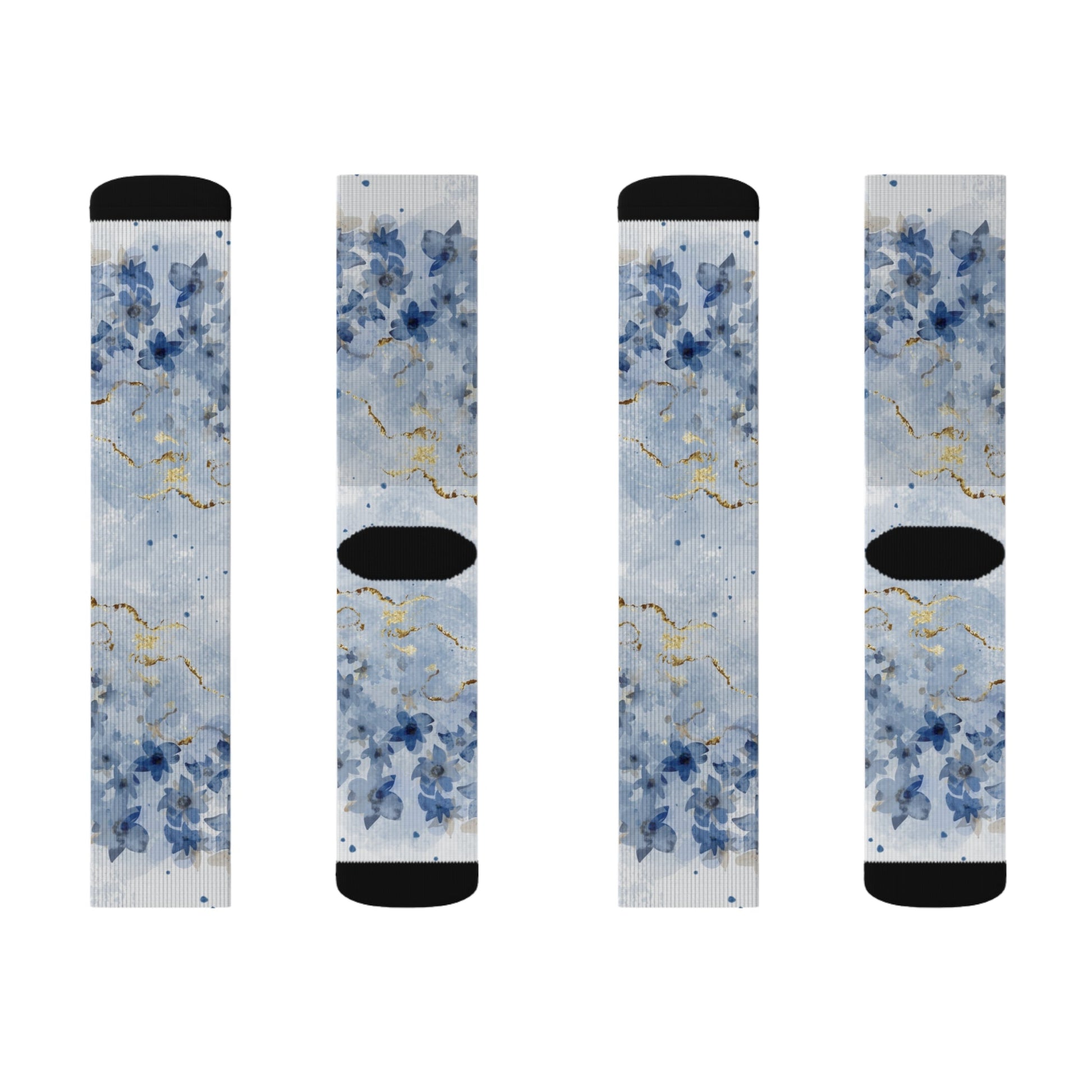 Blue Floral Socks - Sublimation - JennyCool