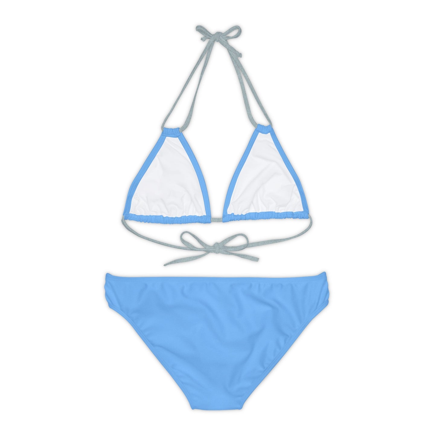 Blue Strappy Bikini Set (AOP) with Butterfly design - JennyCool