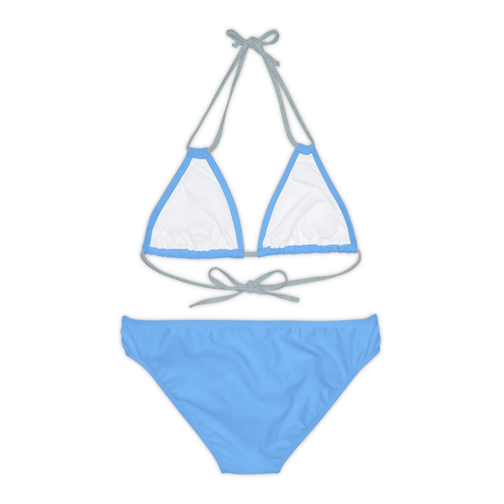 Blue Strappy Bikini Set (AOP) with Butterfly design - JennyCool