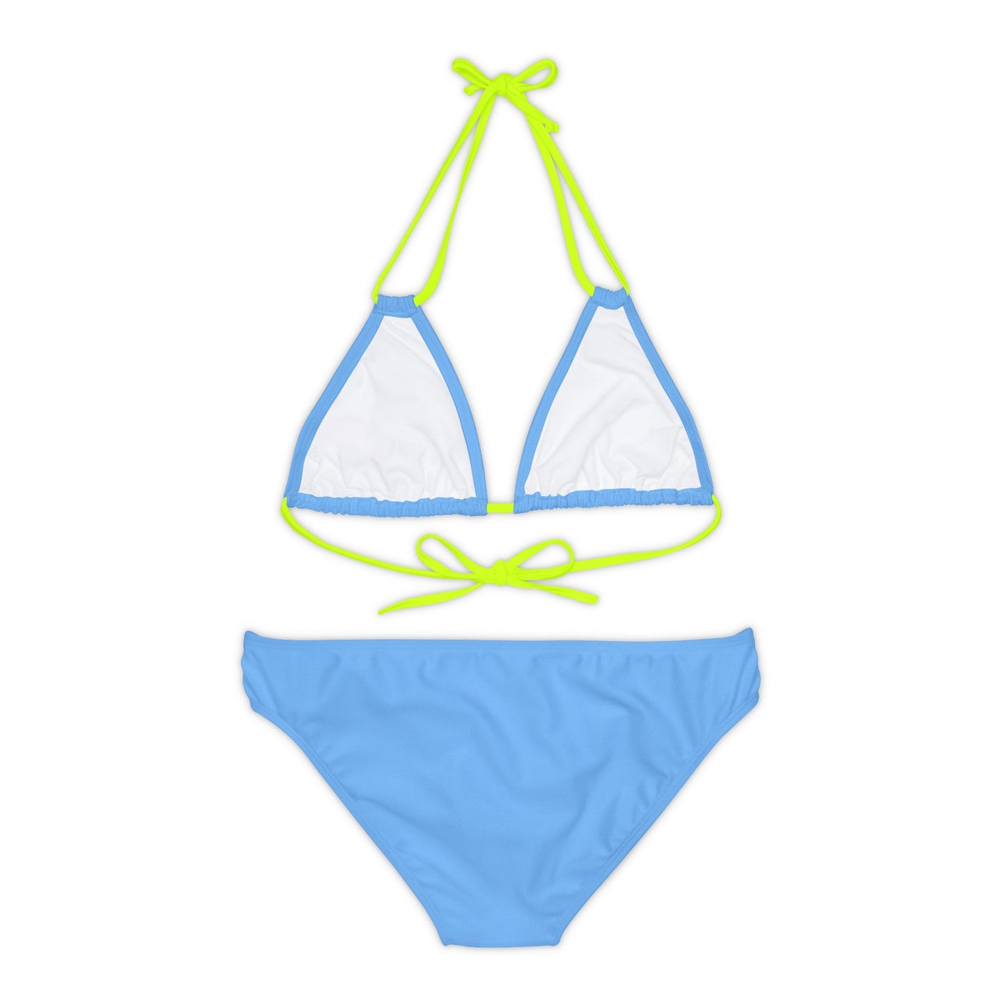 Blue Strappy Bikini Set (AOP) with Butterfly design - JennyCool