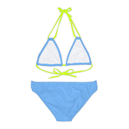 Blue Strappy Bikini Set (AOP) with Butterfly design - JennyCool