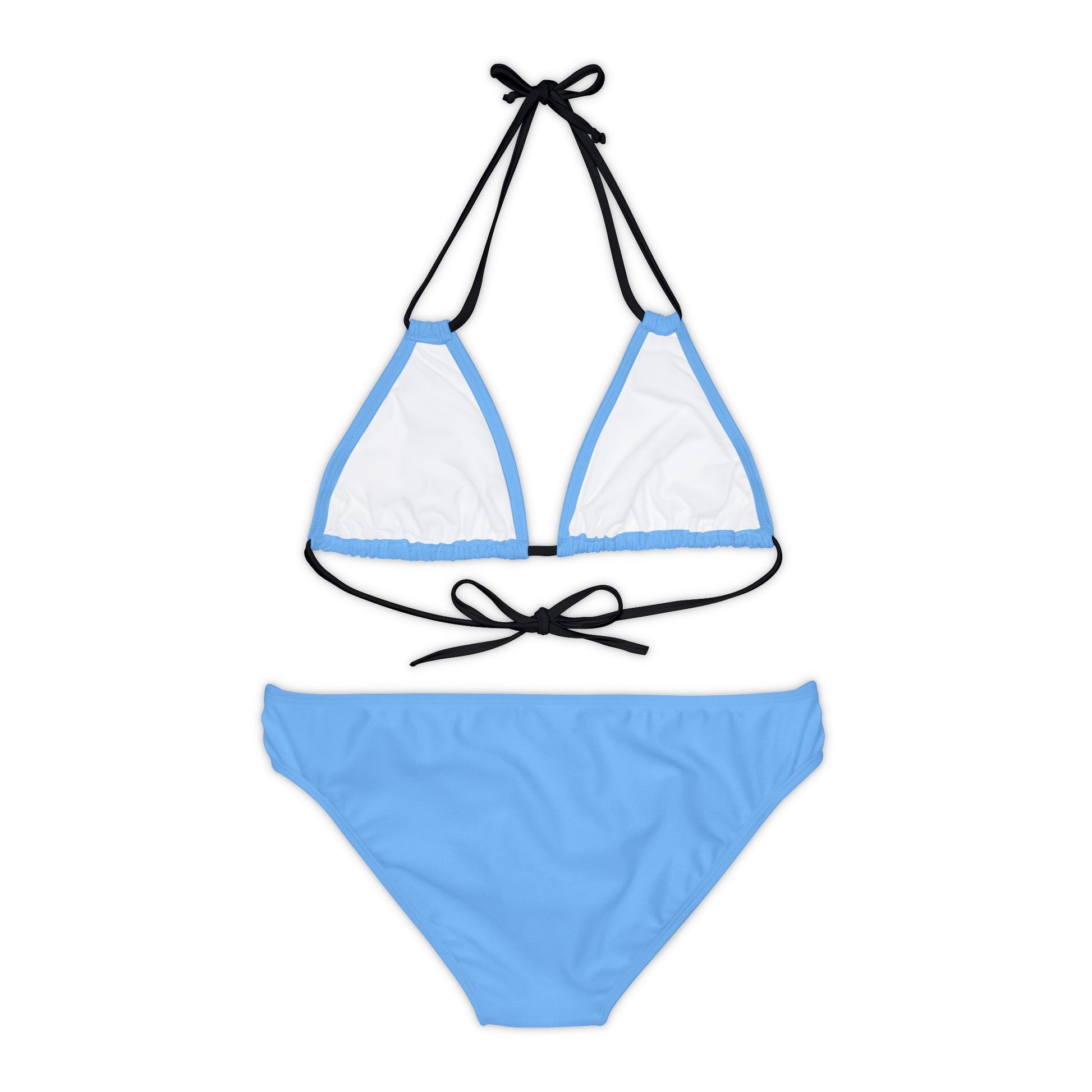 Blue Strappy Bikini Set (AOP) with Butterfly design - JennyCool