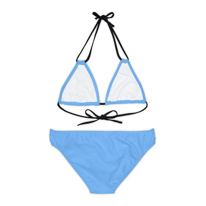 Blue Strappy Bikini Set (AOP) with Butterfly design - JennyCool
