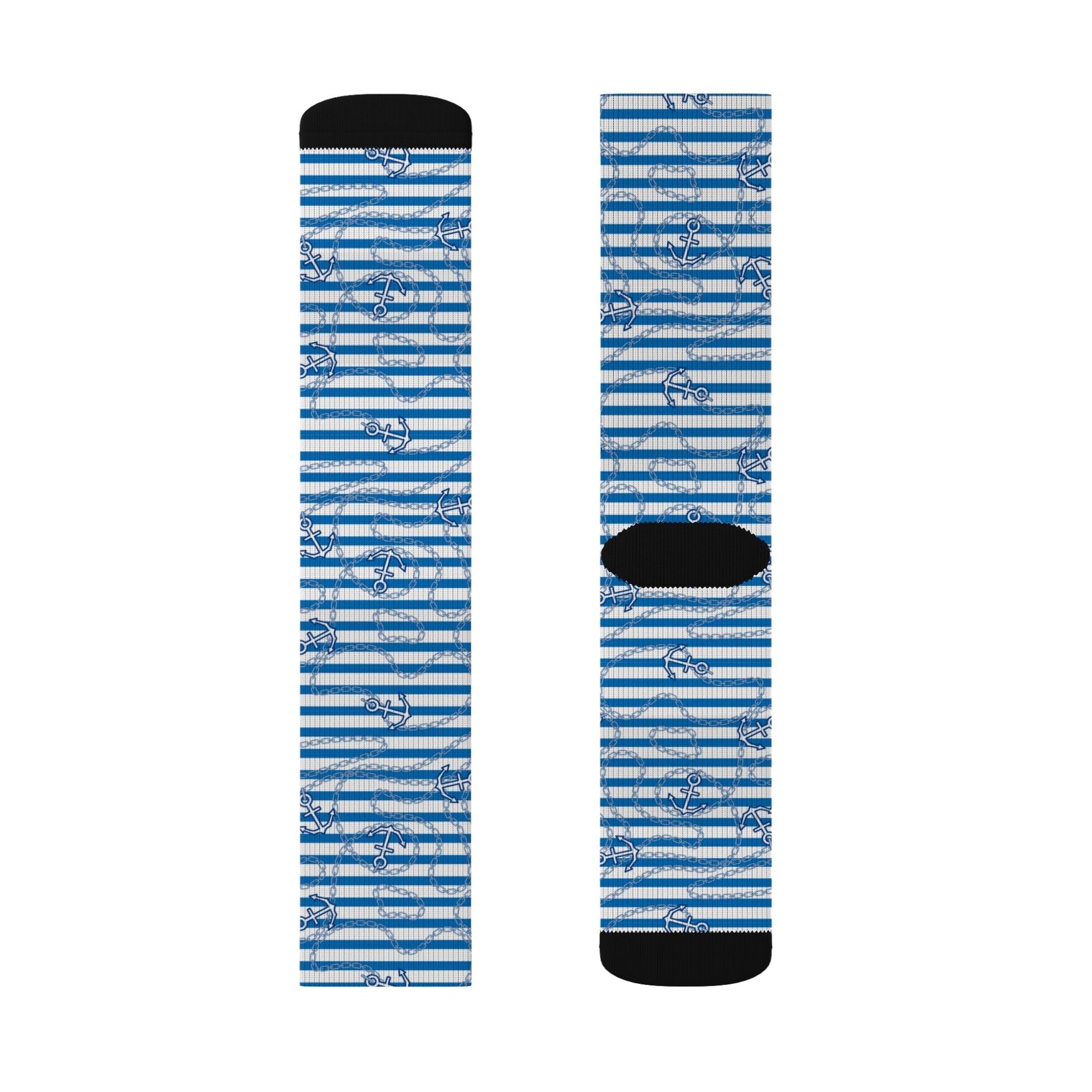 Blue Striped Socks - Sublimation - JennyCool