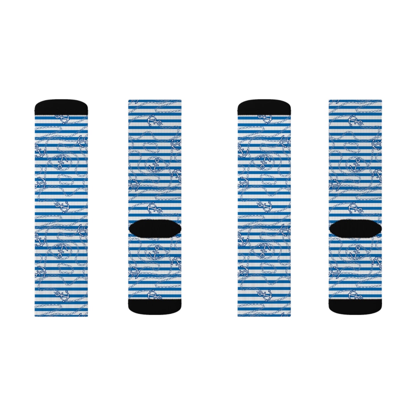 Blue Striped Socks - Sublimation - JennyCool