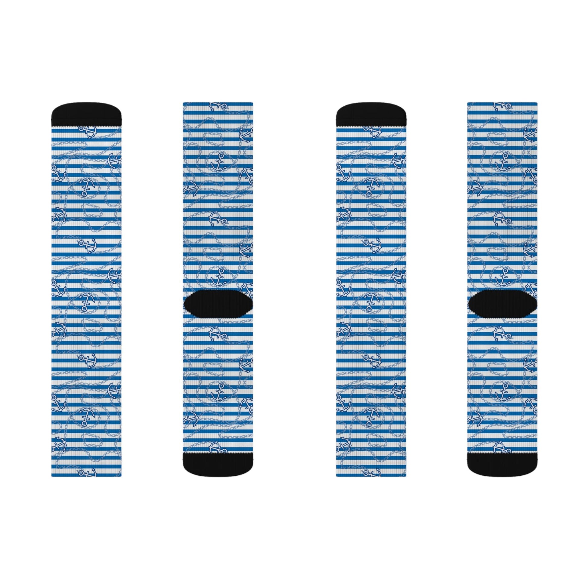 Blue Striped Socks - Sublimation - JennyCool