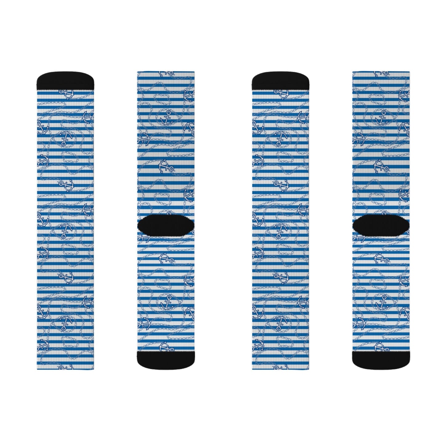 Blue Striped Socks - Sublimation - JennyCool