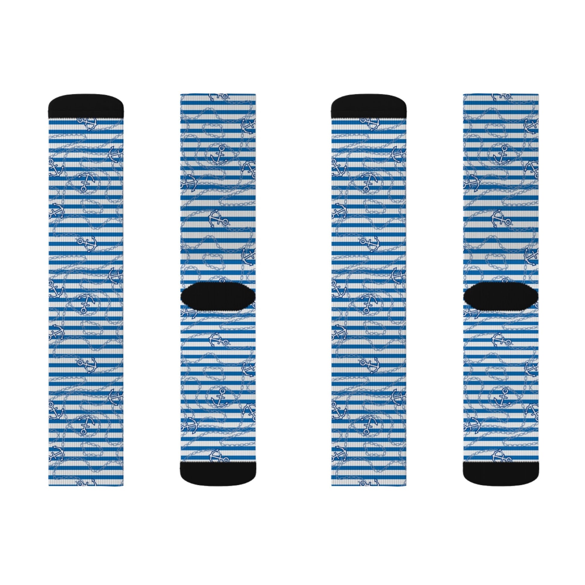 Blue Striped Socks - Sublimation - JennyCool