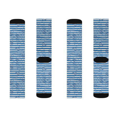 Blue Striped Socks - Sublimation - JennyCool