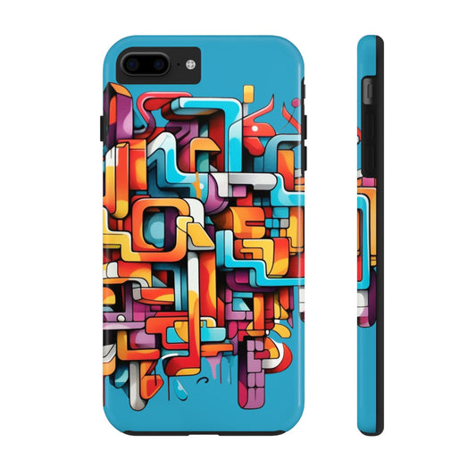 Blue Tough Phone Cases - Graffiti Design - JennyCool