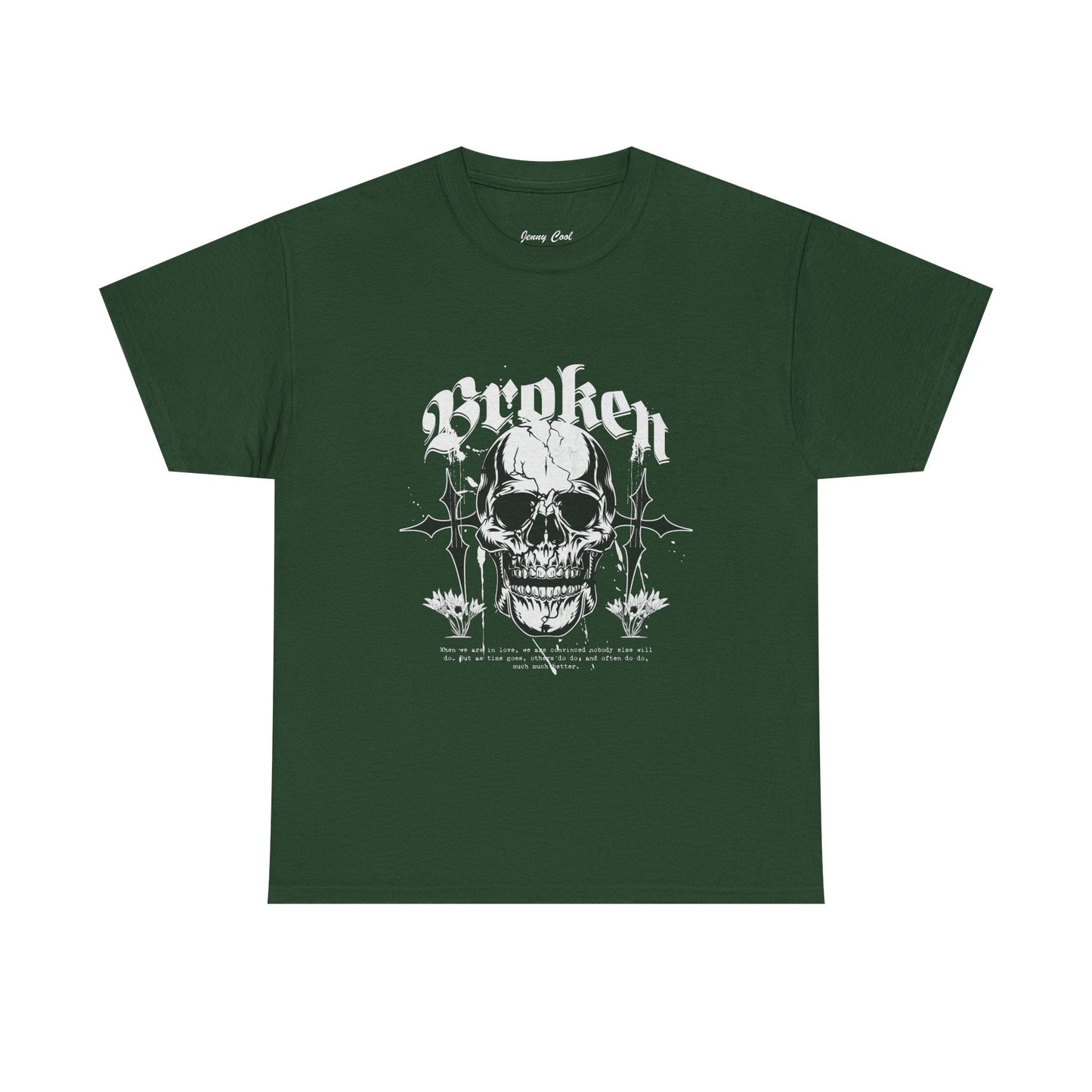 Broken Skull Graphic T-Shirt – Vintage Gothic Streetwear Tee for Men - JennyCool