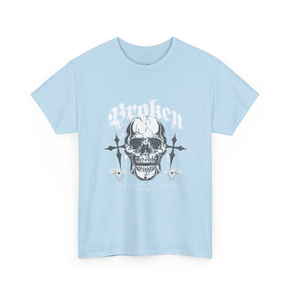Broken Skull Graphic T-Shirt – Vintage Gothic Streetwear Tee for Men - JennyCool