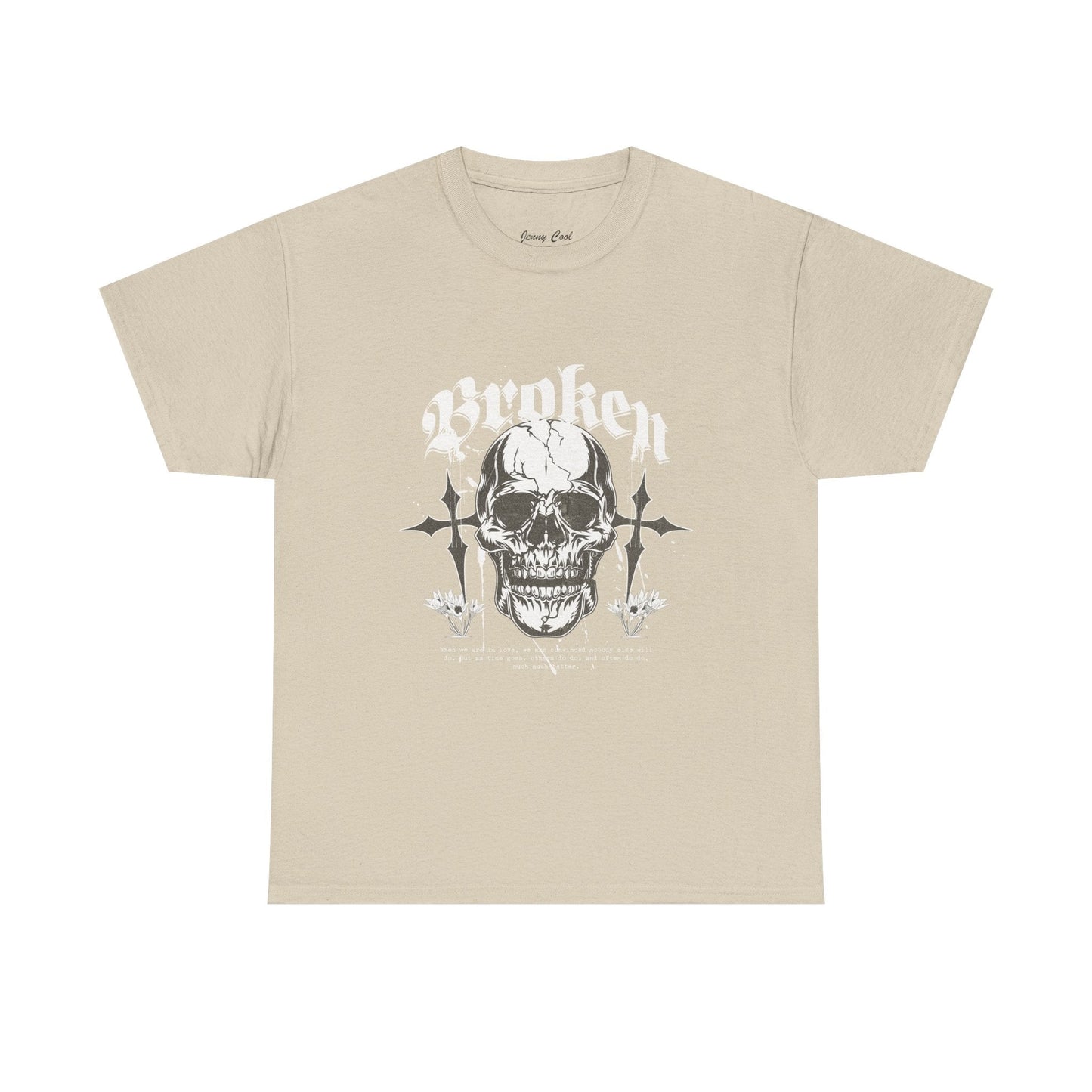 Broken Skull Graphic T-Shirt – Vintage Gothic Streetwear Tee for Men - JennyCool