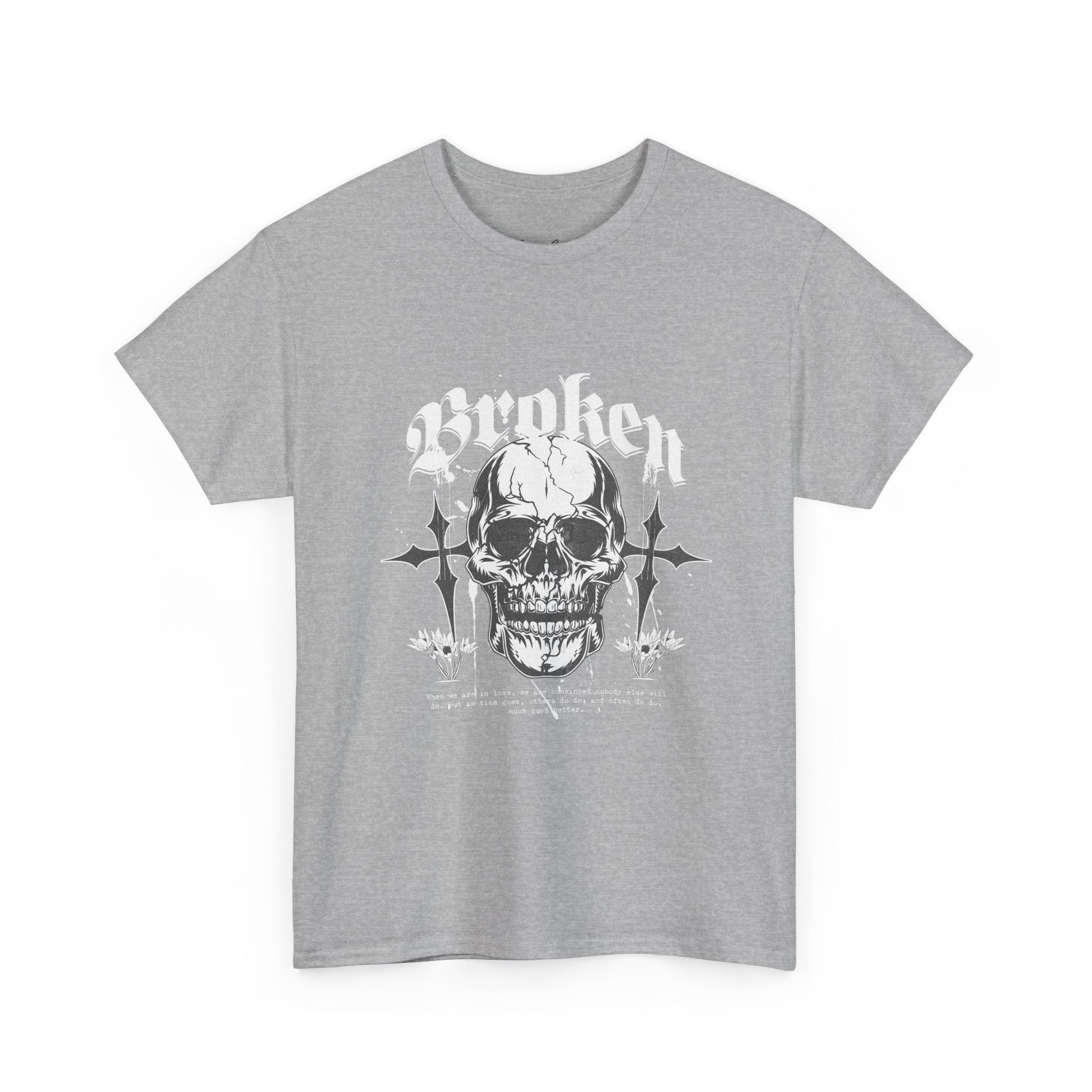 Broken Skull Graphic T-Shirt – Vintage Gothic Streetwear Tee for Men - JennyCool