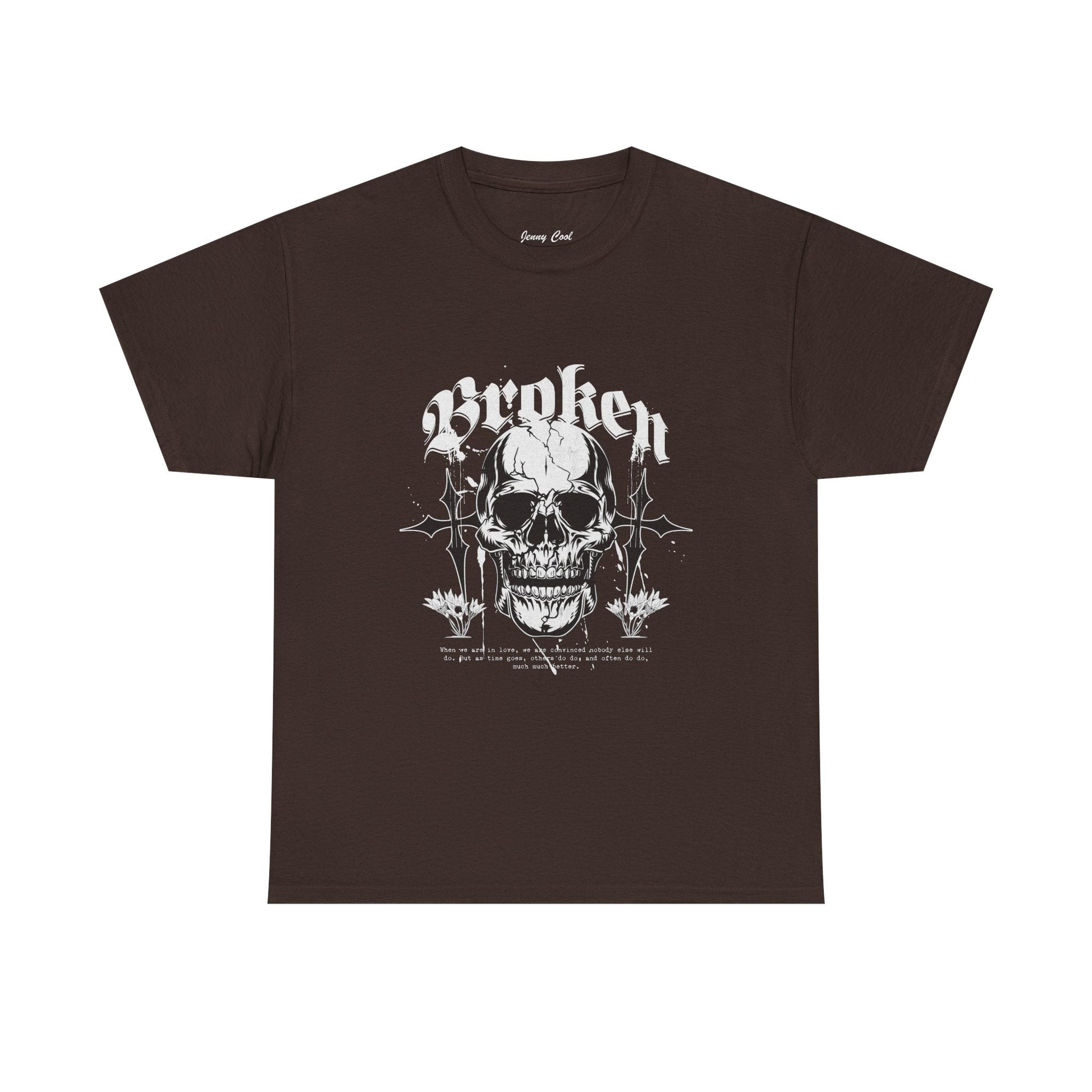 Broken Skull Graphic T-Shirt – Vintage Gothic Streetwear Tee for Men - JennyCool