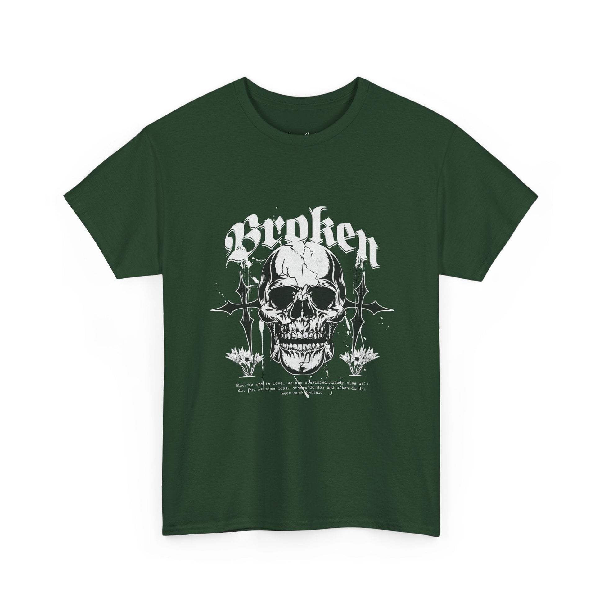 Broken Skull Graphic T-Shirt – Vintage Gothic Streetwear Tee for Men - JennyCool