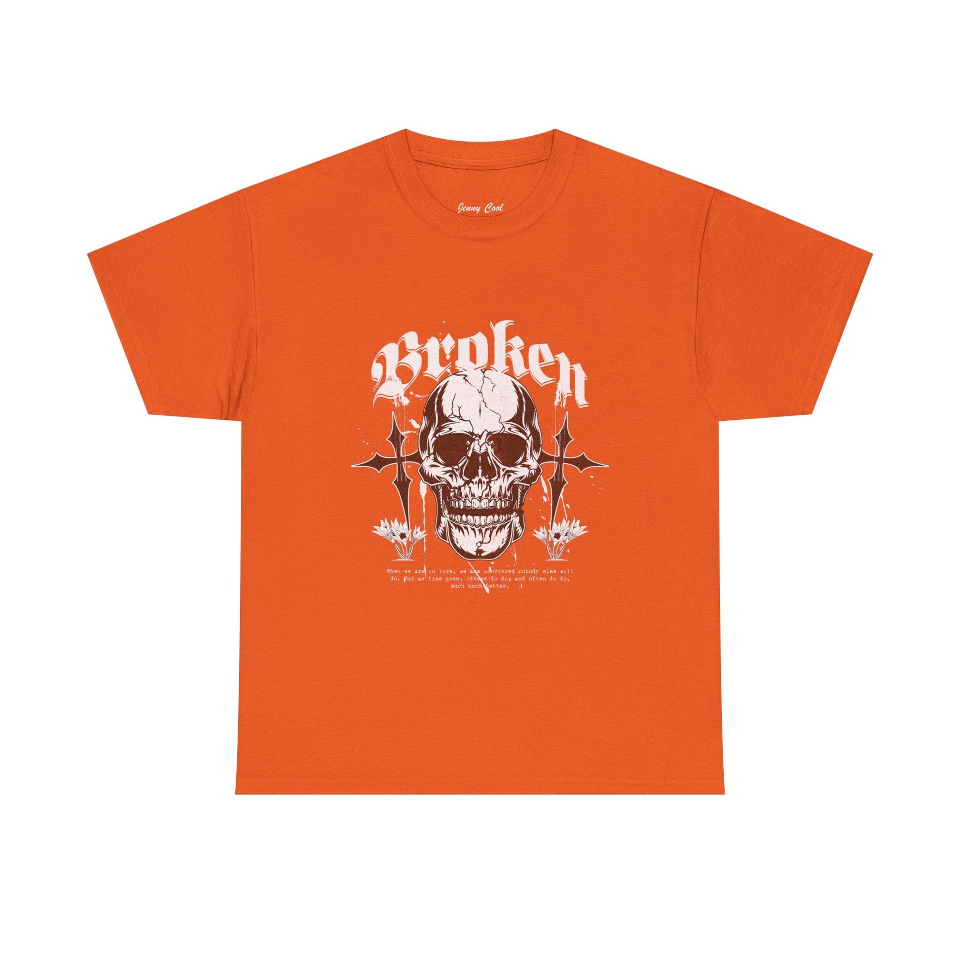 Broken Skull Graphic T-Shirt – Vintage Gothic Streetwear Tee for Men - JennyCool