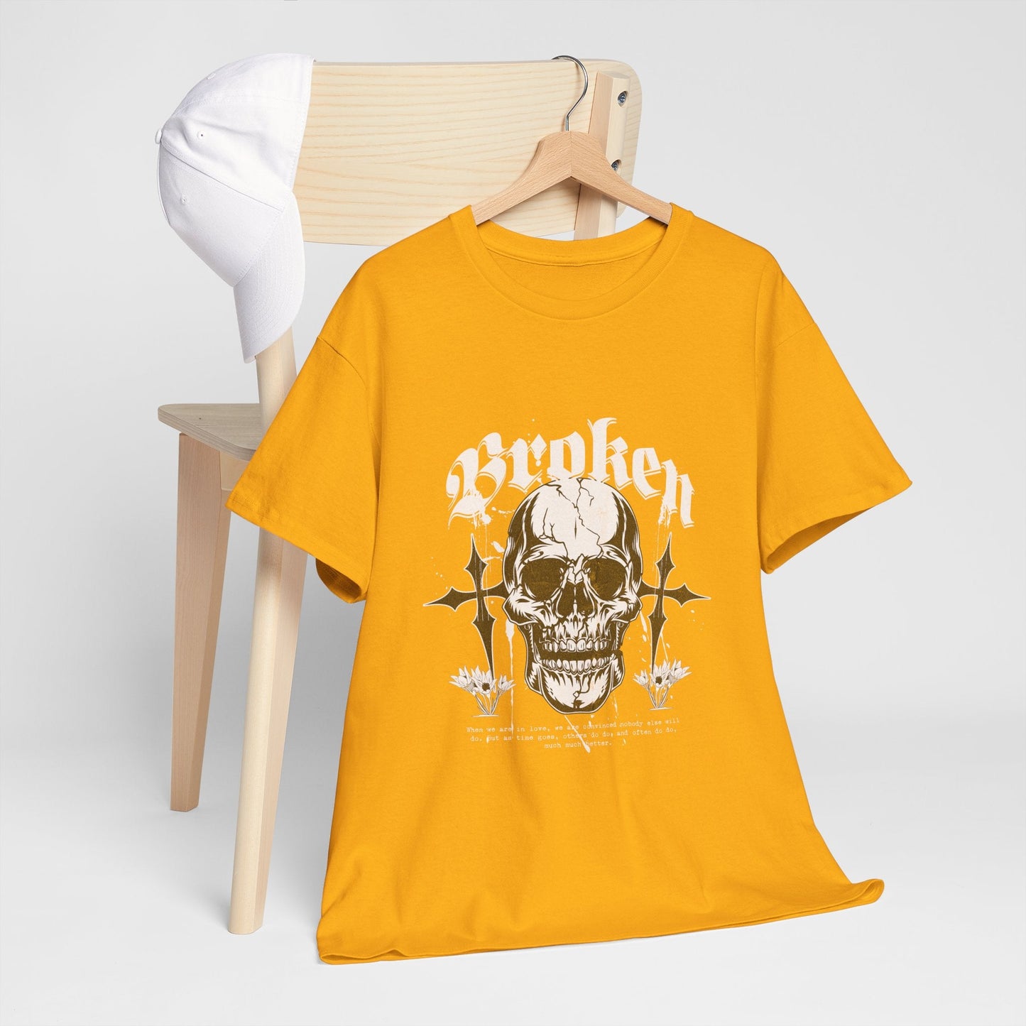 Broken Skull Graphic T-Shirt – Vintage Gothic Streetwear Tee for Men - JennyCool