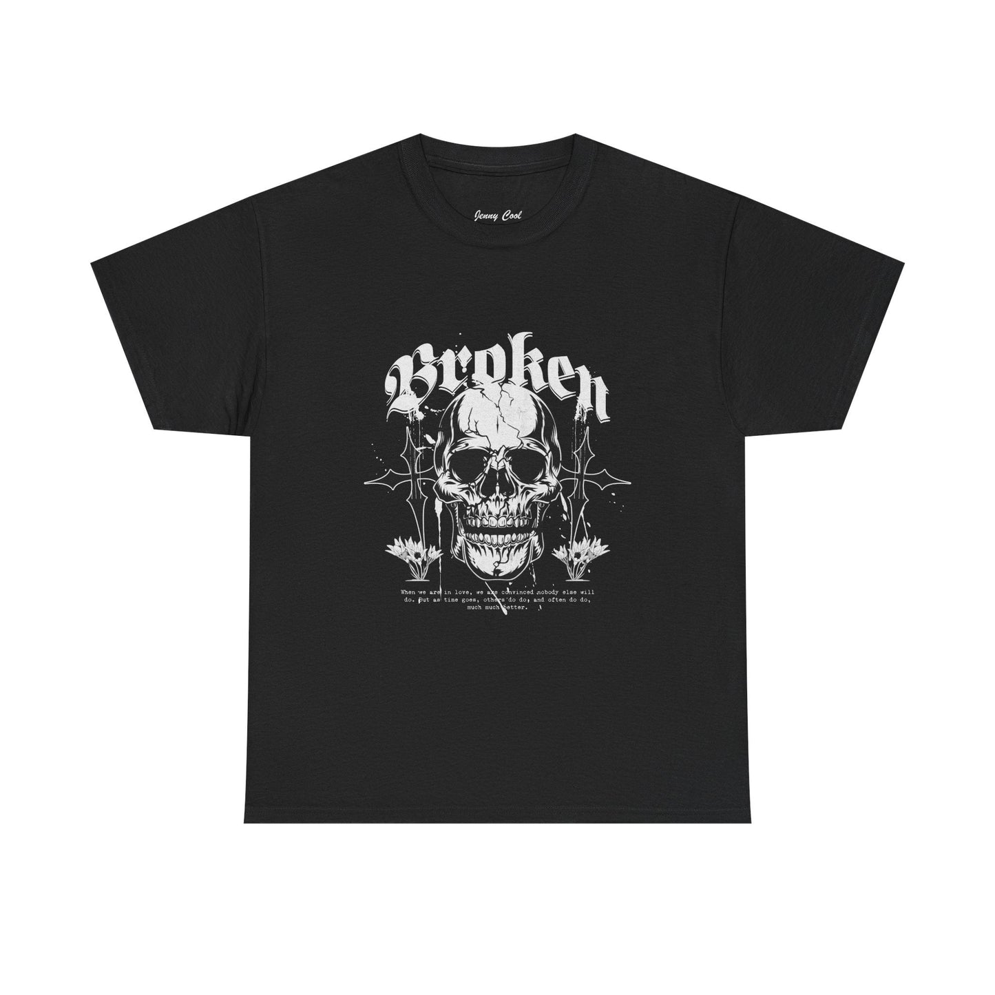 Broken Skull Graphic T-Shirt – Vintage Gothic Streetwear Tee for Men - JennyCool