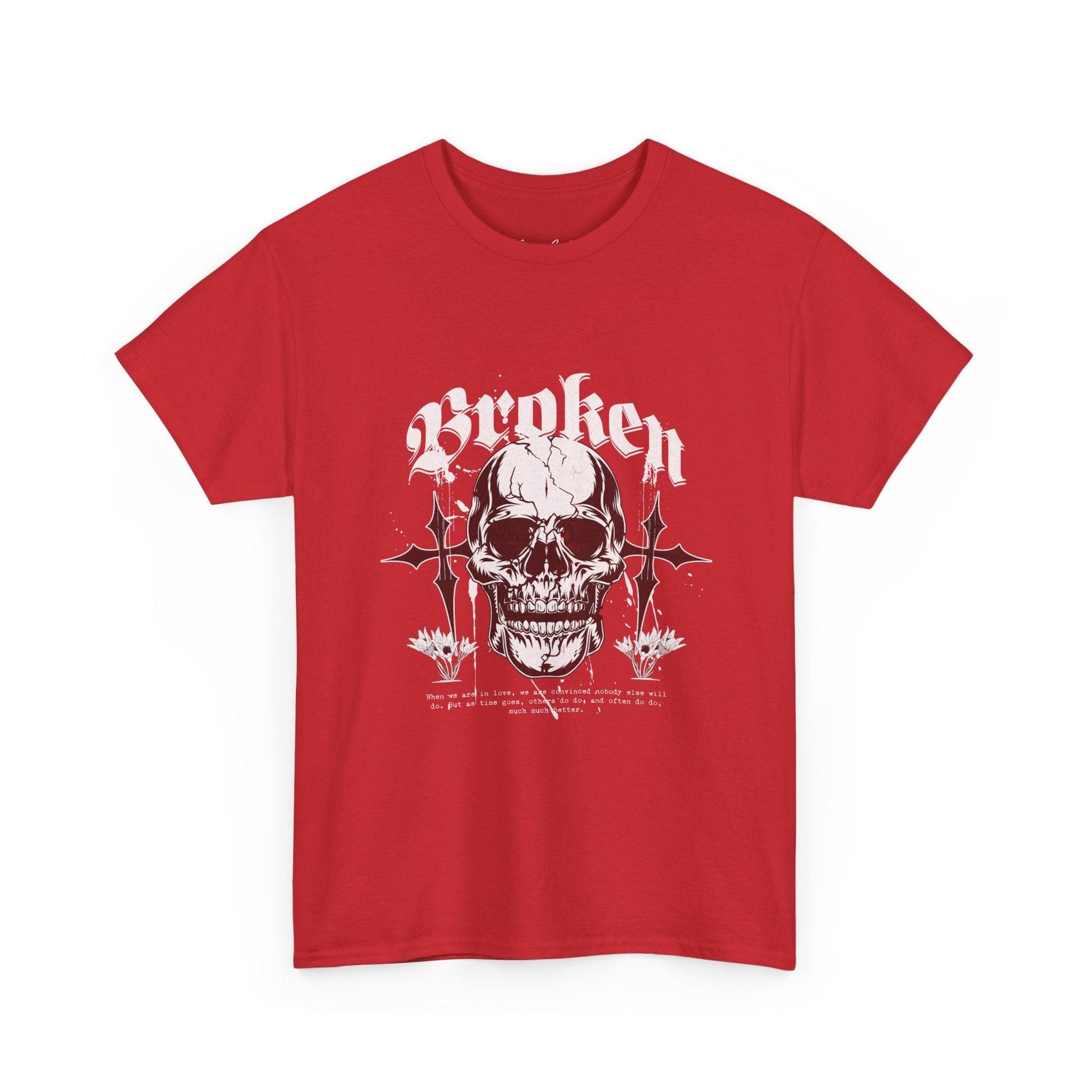 Broken Skull Graphic T-Shirt – Vintage Gothic Streetwear Tee for Men - JennyCool