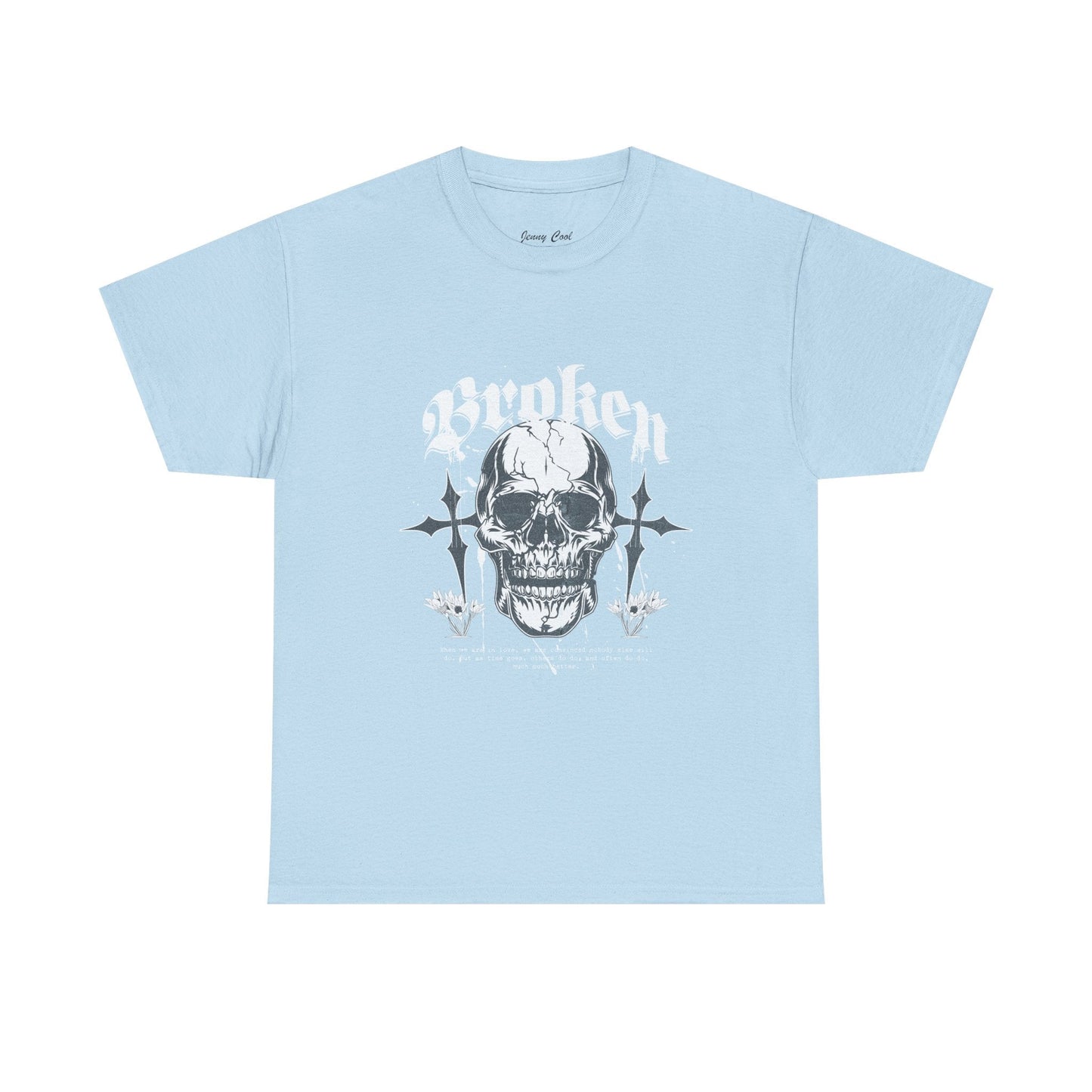 Broken Skull Graphic T-Shirt – Vintage Gothic Streetwear Tee for Men - JennyCool