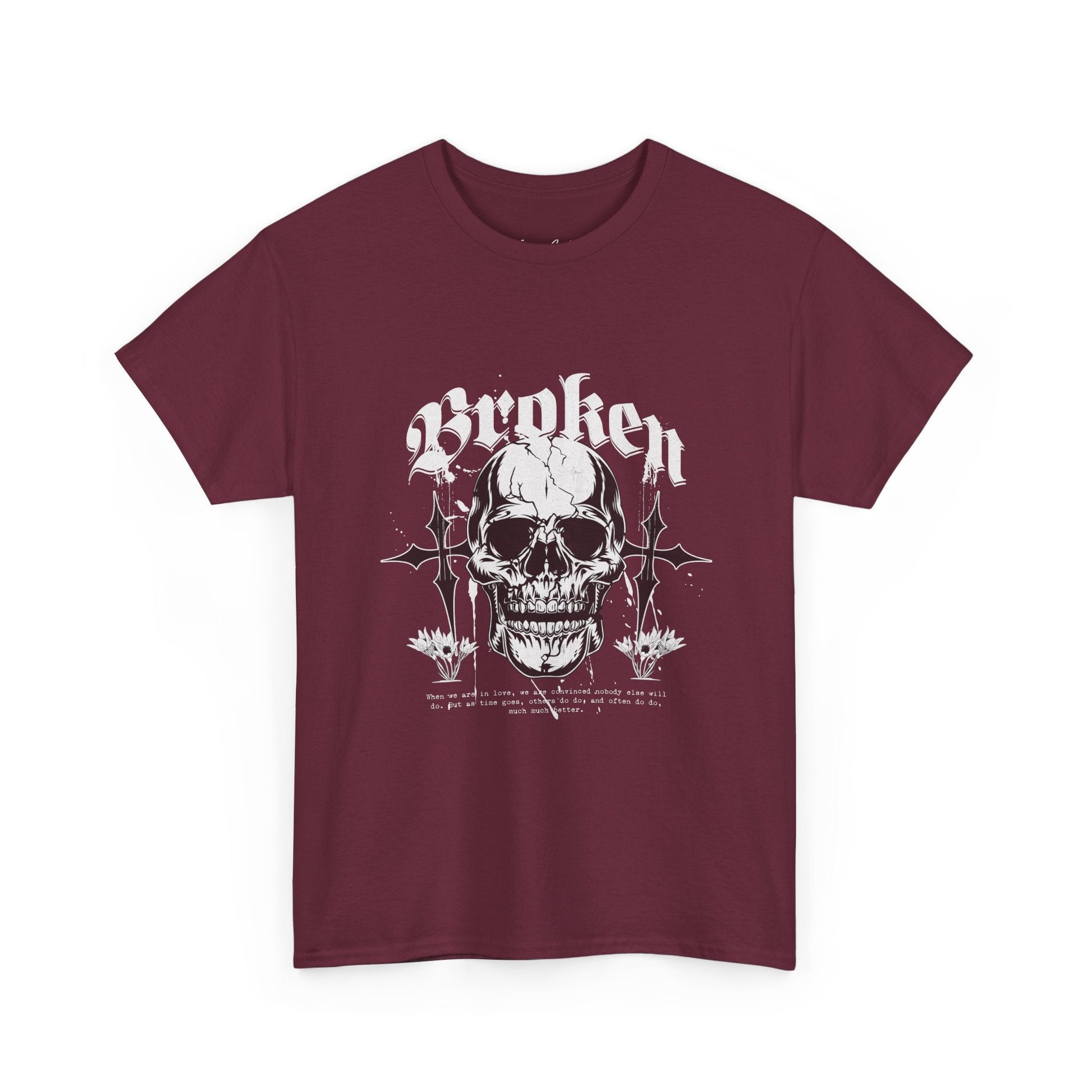 Broken Skull Graphic T-Shirt – Vintage Gothic Streetwear Tee for Men - JennyCool