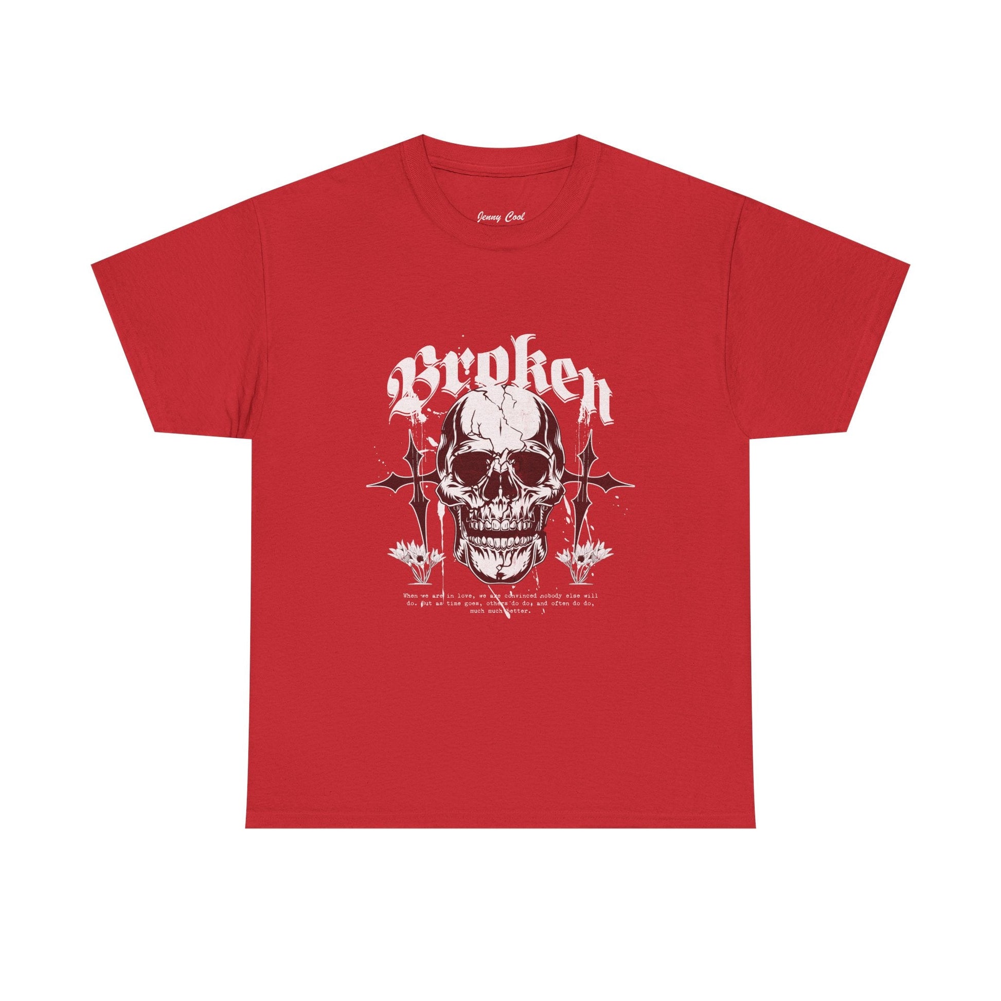 Broken Skull Graphic T-Shirt – Vintage Gothic Streetwear Tee for Men - JennyCool