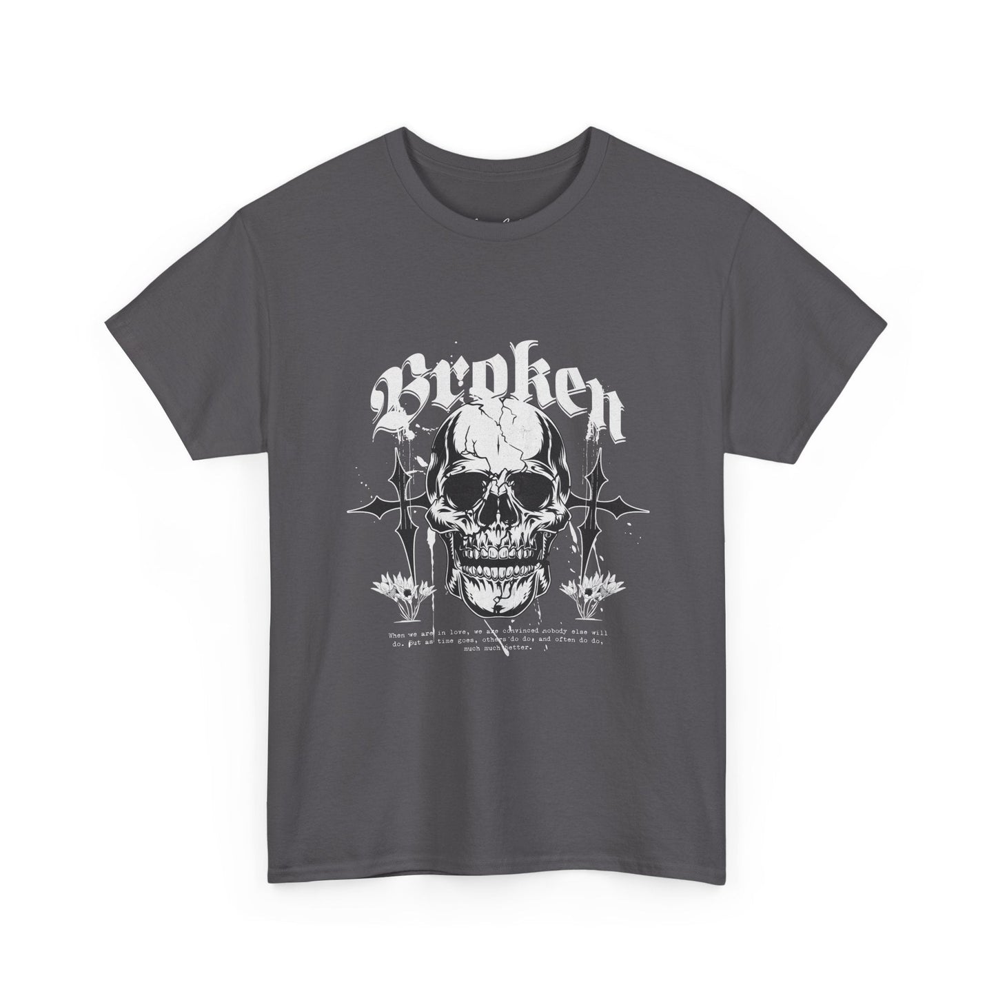 Broken Skull Graphic T-Shirt – Vintage Gothic Streetwear Tee for Men - JennyCool