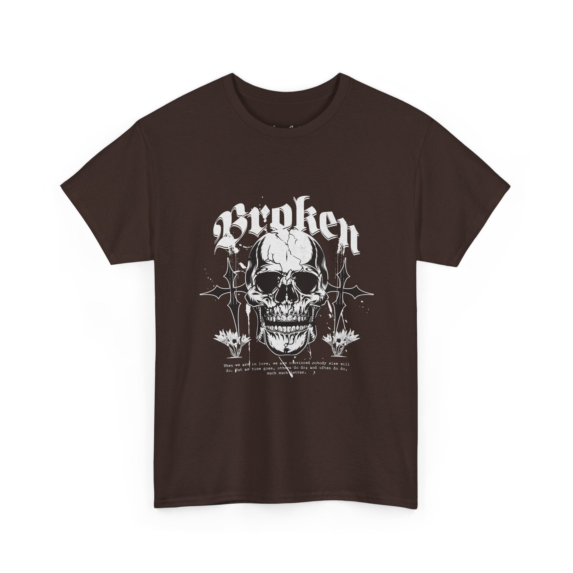 Broken Skull Graphic T-Shirt – Vintage Gothic Streetwear Tee for Men - JennyCool