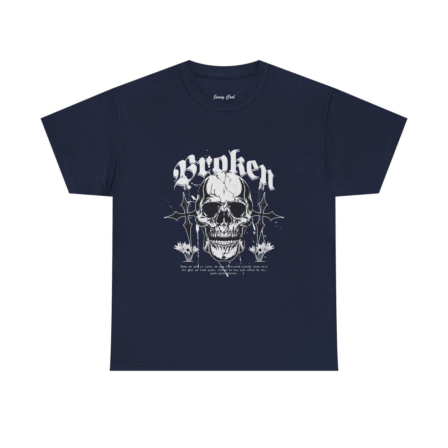Broken Skull Graphic T-Shirt – Vintage Gothic Streetwear Tee for Men - JennyCool