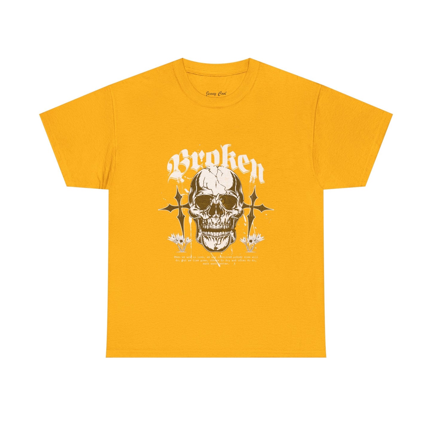 Broken Skull Graphic T-Shirt – Vintage Gothic Streetwear Tee for Men - JennyCool