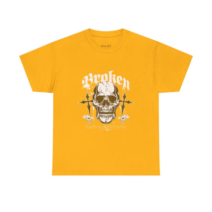 Broken Skull Graphic T-Shirt – Vintage Gothic Streetwear Tee for Men - JennyCool