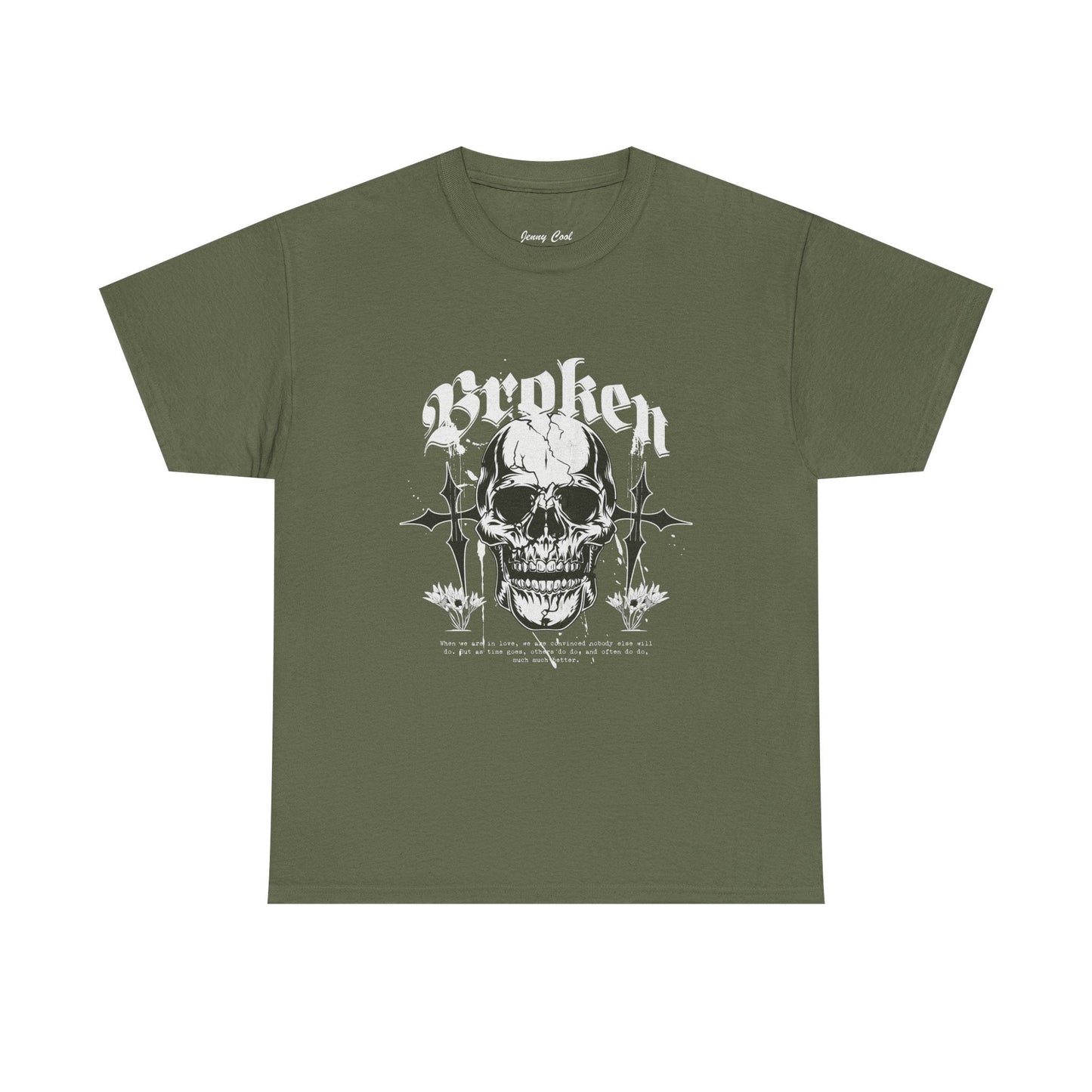 Broken Skull Graphic T-Shirt – Vintage Gothic Streetwear Tee for Men - JennyCool