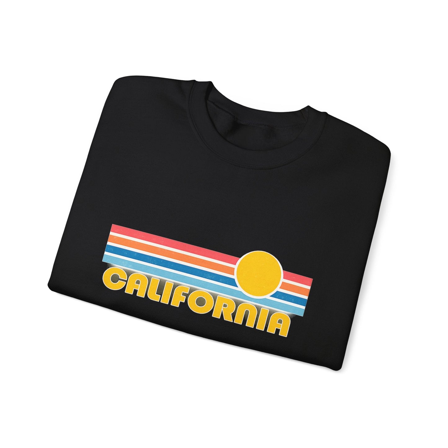 California Retro Sunset Crewneck Sweatshirt – Vintage Coastal Graphic Pullove - JennyCool