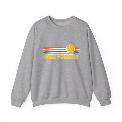 California Retro Sunset Crewneck Sweatshirt – Vintage Coastal Graphic Pullove - JennyCool