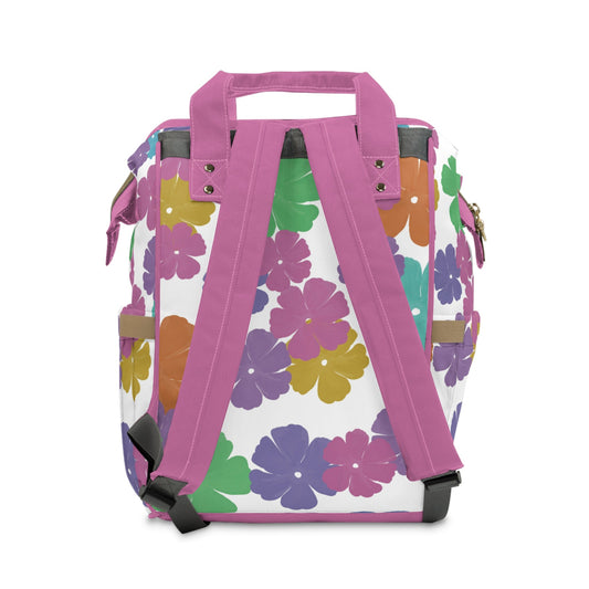 Colorful Floral Diaper Backpack – Retro Flower Baby Diaper Bag - JennyCool