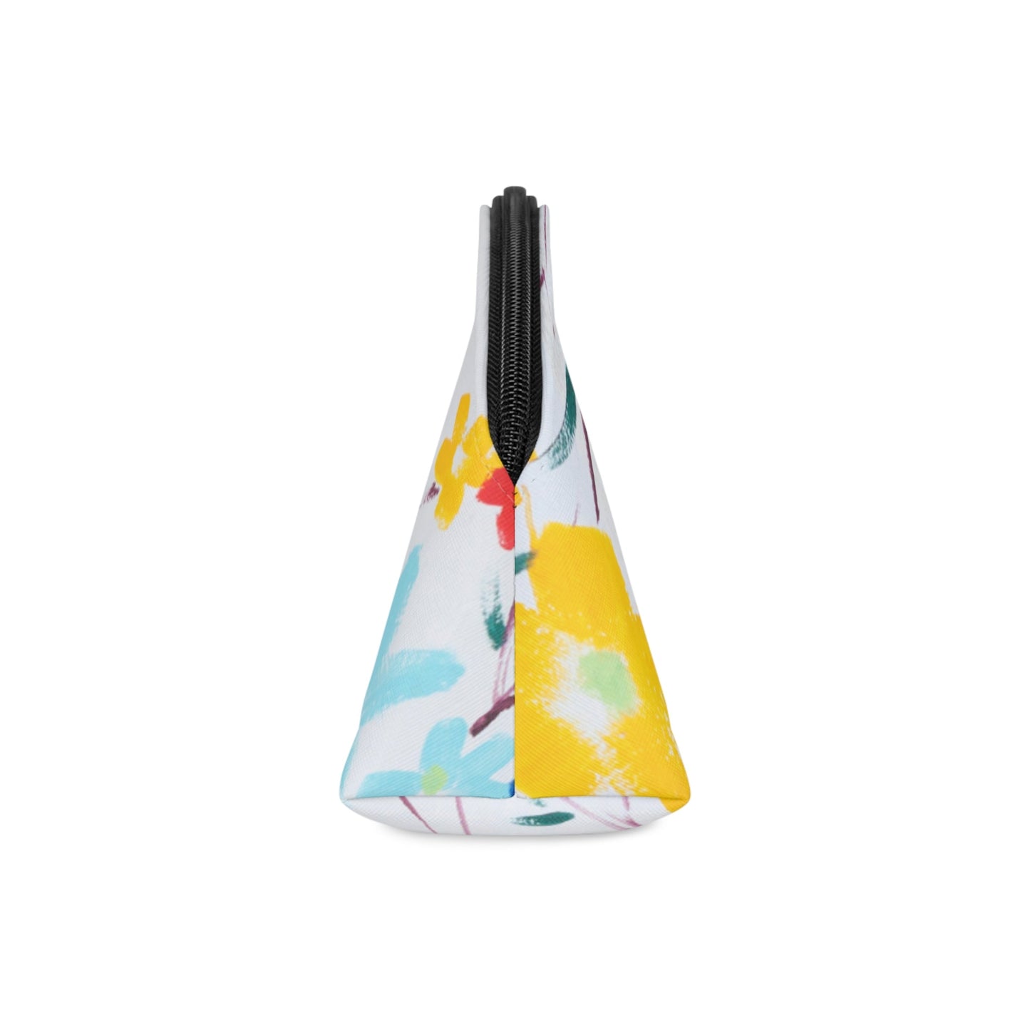 Colorful Floral Makeup Bag – Bright Flower Cosmetic Pouch, Faux Leather Travel Makeup Organizer - JennyCool