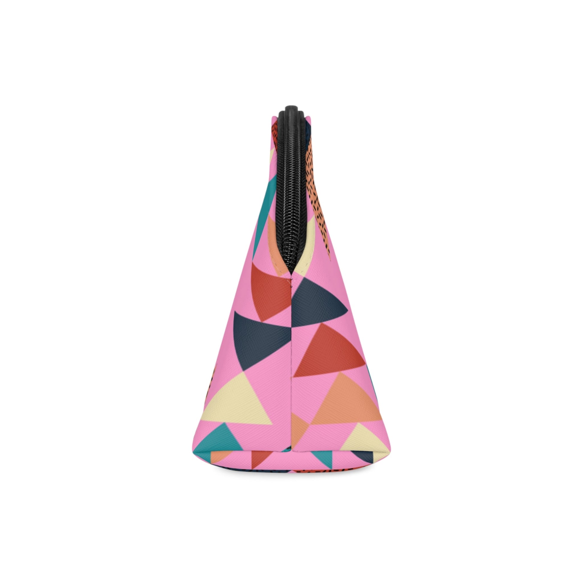 Colorful Geometric Makeup Bag – Memphis Style Cosmetic Pouch with Wrist Strap | Retro Travel Beauty Organizer | Mother’s Day Gift - JennyCool
