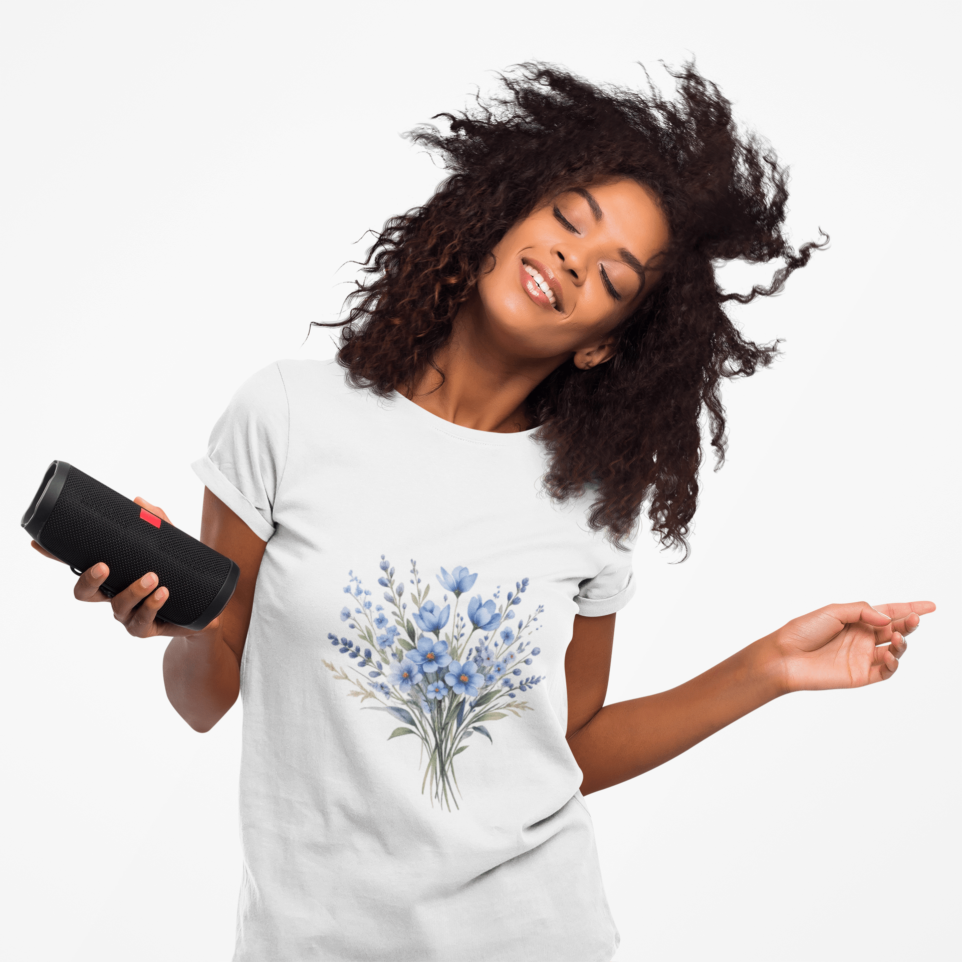 Comfort Colors® Blue Wildflower Garment - Dyed Heavyweight T-Shirt – Vintage Washed Relaxed Fit Cotton Tee - JennyCool
