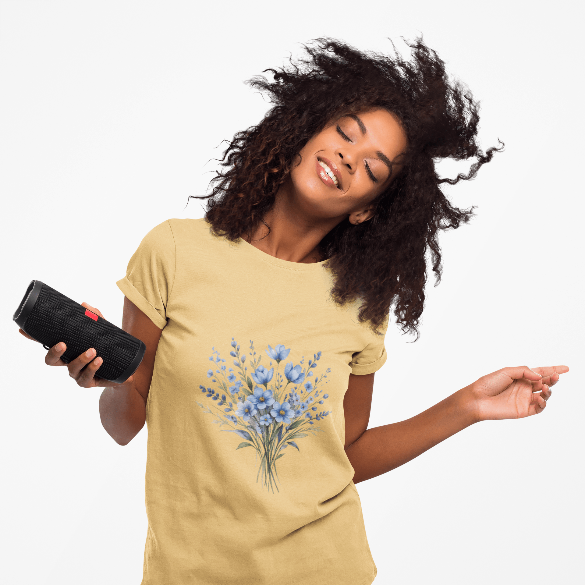 Comfort Colors® Blue Wildflower Garment - Dyed Heavyweight T-Shirt – Vintage Washed Relaxed Fit Cotton Tee - JennyCool