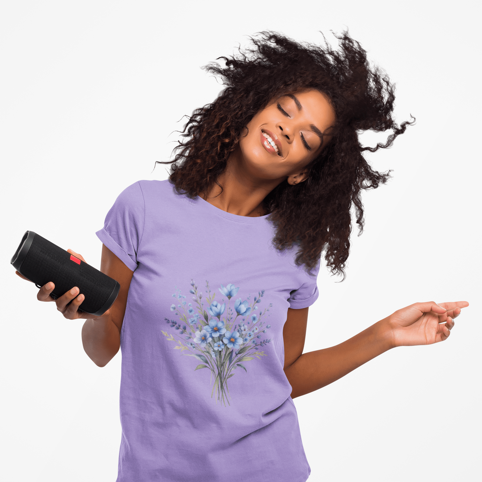 Comfort Colors® Blue Wildflower Garment - Dyed Heavyweight T-Shirt – Vintage Washed Relaxed Fit Cotton Tee - JennyCool