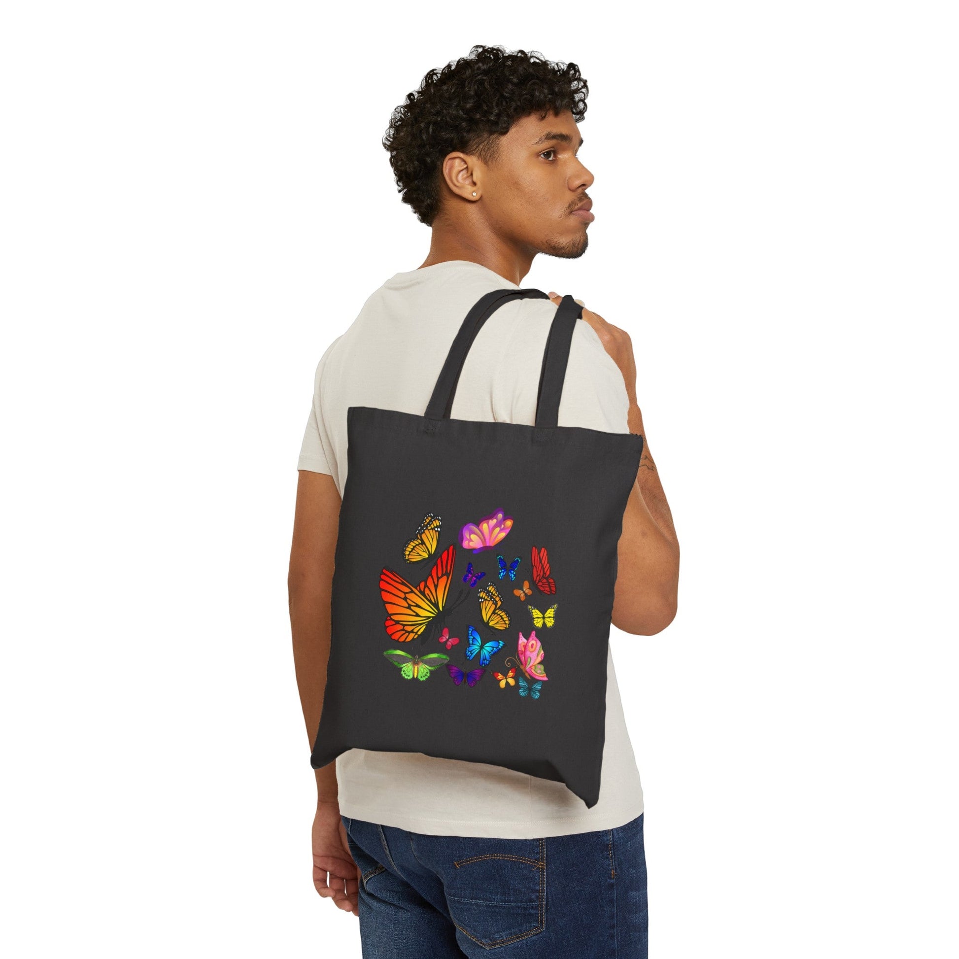 Cotton Canvas Tote Bag Butterflies - JennyCool