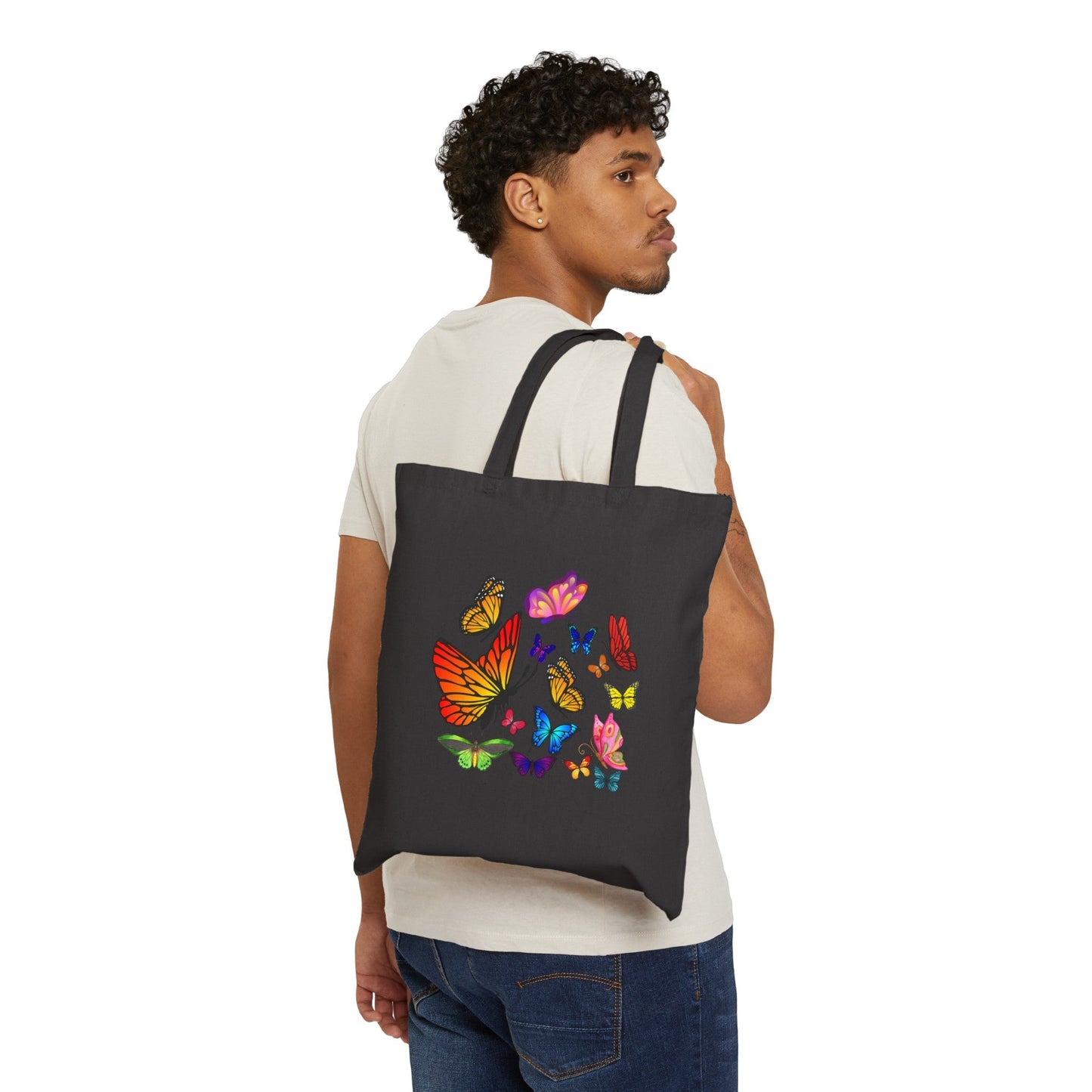 Cotton Canvas Tote Bag Butterflies - JennyCool